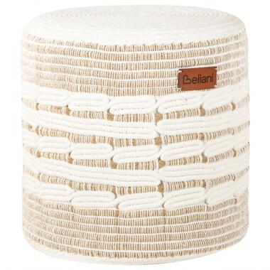 ABTIN - Poef - Wit/Beige - Jute product