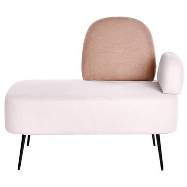 ARCEY - Chaise longue - Lichtbeige - Rechtszijdig - Stof product