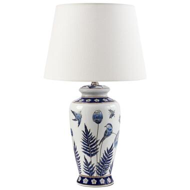BIJELA - Tafellamp - Wit/Blauw - Porselein/Linnen product