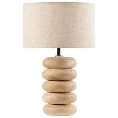 BETWA - Tafellamp - Lichtbruin - 41 cm - Mangohout/Katoen/Linnen product