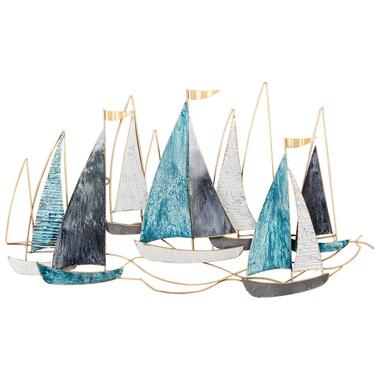 BOHRIUM - Wanddecoratie - Blauw/Goud - Metaal