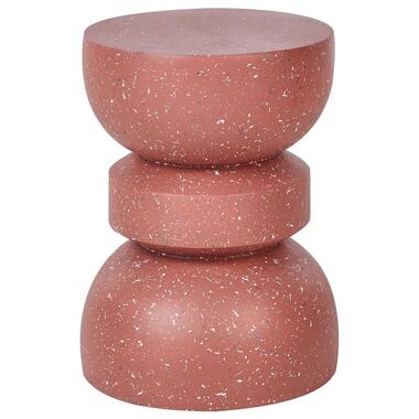 FALIRO - Bijzettafel - Rood/Terrazzo - Lichtbeton