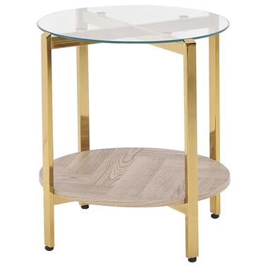 LOVELL - Bijzettafel - Lichtbruin/Goud - Hout product