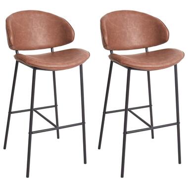 KIANA - Barkruk set van 2 - Bruin - Kunstleer product