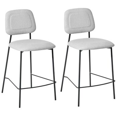 DUETTE - Barkruk set van 2 - Lichtgrijs - Kunstlinnen product