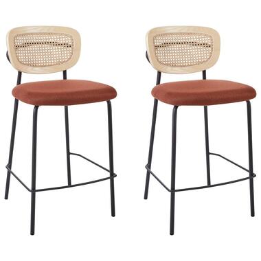 MAYETTA - Barkruk set van 2 - Oranje - Polyester