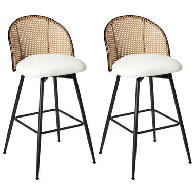 NATHAN - Barkruk set van 2 - Wit - 99 cm - Kunstleer product