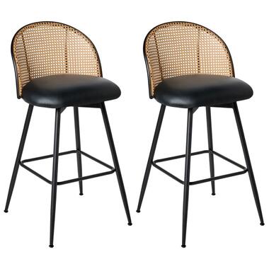 NATHAN - Barkruk set van 2 - Zwart - 99 cm - Kunstleer product