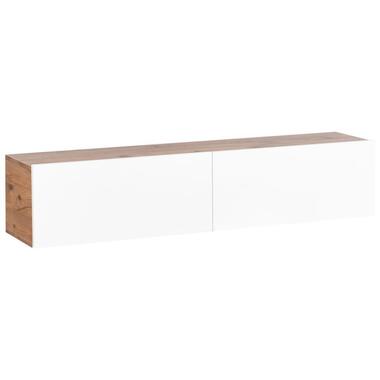 GLADSTONE - Wandgemonteerd TV-meubel - Bruin/Wit - 140 cm - Vezelplaat product