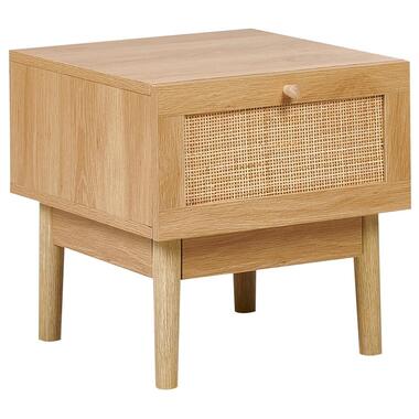 NIVO - Nachtkastje - Lichtbruin - Hout/Rotan product