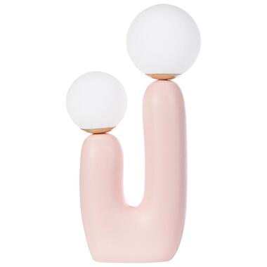TULUN - Tafellamp - Roze - Glas