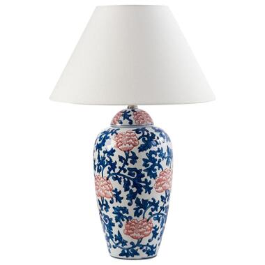 VERUSA - Tafellamp - Wit/Blauw - Porselein/Linnen product