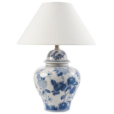 SORRAIA - Tafellamp - Wit/Blauw - Porselein/Linnen product