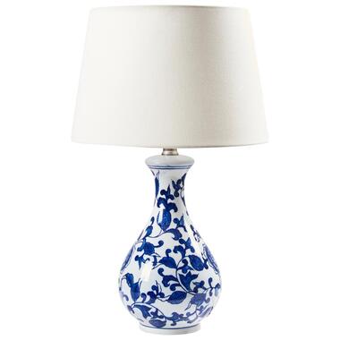 CARMEN - Tafellamp - Wit/Blauw - Porselein/Linnen product