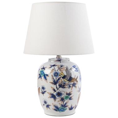 SUNJA - Tafellamp - Wit/Blauw - Porselein/Linnen product
