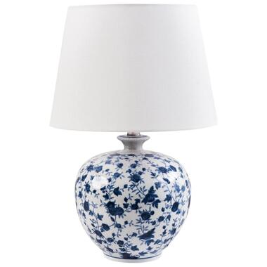 SILVES - Tafellamp - Wit/Blauw - Porselein/Linnen product