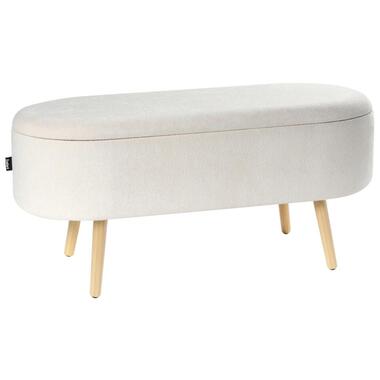 OKLAHOMA Bankje met opbergruimte Gebroken wit Polyester