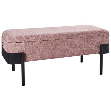 WARREN - Bankje met opbergruimte - Roze - Polyester product