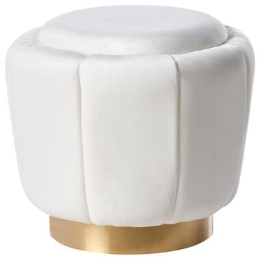 IRVING - Poef - Wit - 43 cm - Fluweel product