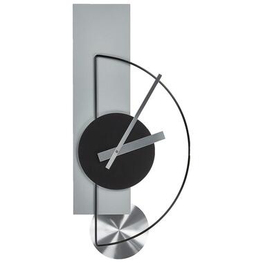 CEVINS - Wandklok - Lichtgrijs - Staal