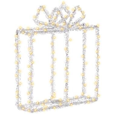 KEMI - LED kerstdecoratie - Wit - 22 x 6 x 25 cm - Metaal product