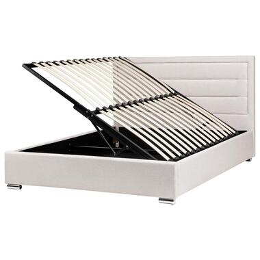 ROUEN - Bed met opbergruimte - Lichtbeige - 160 x 200 cm - Polyester product