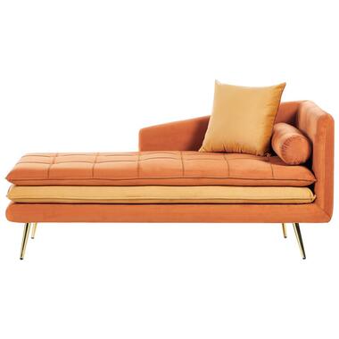 GONESSE - Chaise longue - Oranje - Rechtszijdig - Fluweel product