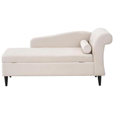 LUIRO - Chaise longue - Beige - Rechtszijdig - Fluweel product
