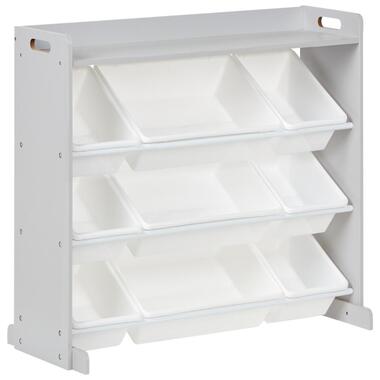 COLLIE - Kast met 9 dozen - Grijs/Wit - MDF product