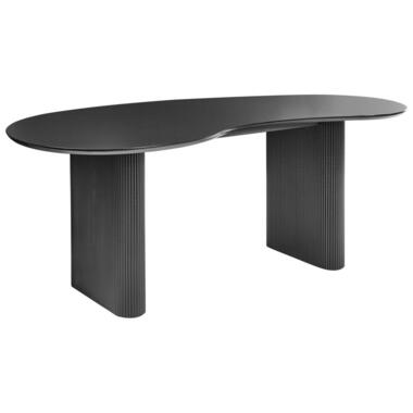 PEERY - Ronde eettafel - Zwart - 198 x 93 cm - Hout product