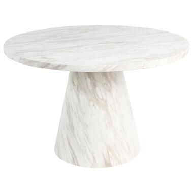 MER - Eettafel - Marmereffect/Wit - ⌀ 120 cm - MDF