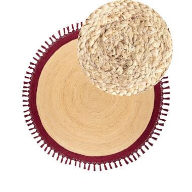 MARTS - Vloerkleed - Donkerrood - 200 cm - Jute product