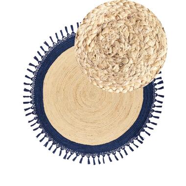 MARTS - Vloerkleed - Donkerblauw - 140 cm - Jute product