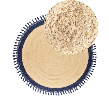 MARTS - Vloerkleed - Donkerblauw - 200 cm - Jute product