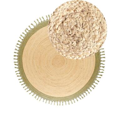 MARTS - Vloerkleed - Beige/Groen - 200 cm - Jute product