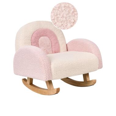 OMBO - Schommelstoel voor kinderen - Pastelroze - Bouclé product