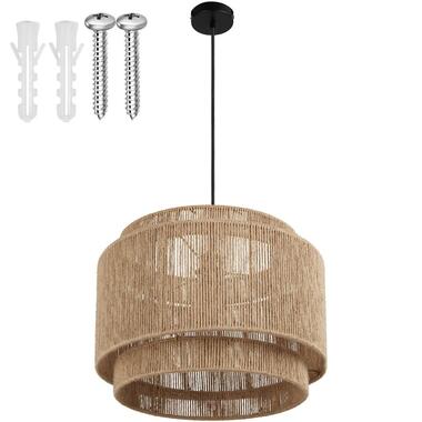 tectake Hanglamp Lignea Lux van jute in boho-stijl, 40W, Natuur product