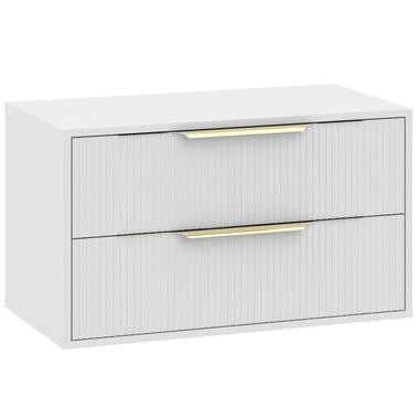 Badplaats Wastafelkast Rimini 80 cm - Mat Wit - Badmeubel met Lades product