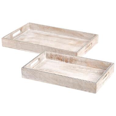QUENA - Set van 2 dienbladen - Lichtbruin - Mangohout product