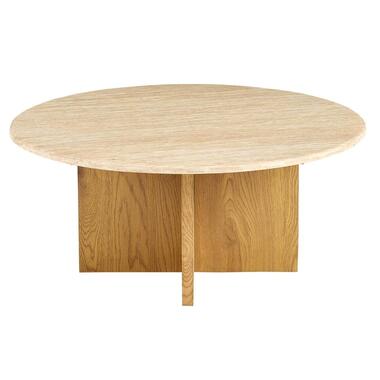 Salontafel Lichtbruin Marmer - Ø80x35cm - Faria product
