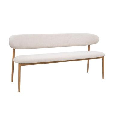 Eetkamerbank Beige/Naturel - Zithoogte 47cm - 160x55x77cm - Alexia