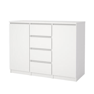 Hioshop Naia dressoir 2 deuren 4 lades wit product