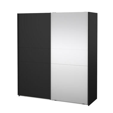 Hioshop Como schuifdeurkast 2 deuren 180x200cm mat zwart product