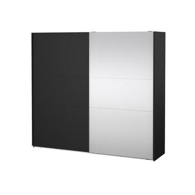 Hioshop Como schuifdeurkast 2 deuren 245x220cm mat zwart product