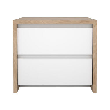 Hioshop Next nachtkastje 2 lades hoogglans wit product