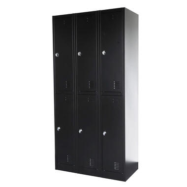 Lockerkast Zwart - 90x185 cm - 6 lockers product
