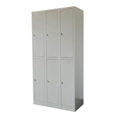 Lockerkast Grijs - 90x185 cm - 6 lockers product