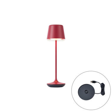 Qazqa tafellampen treble rood geïntegreerde led
