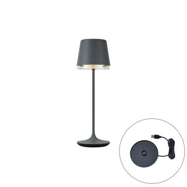 Qazqa professional tafellampen bass grijs geïntegreerde led