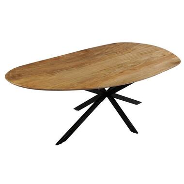 Mangohoutonline - Eettafel Organisch Alessia 240x110cm - Bruin - Mahom product